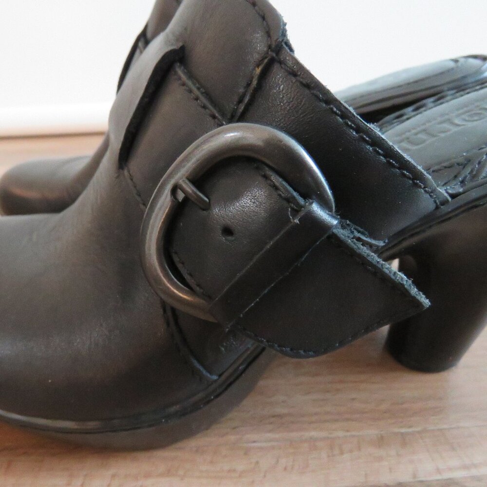 BORN Holly Leather Platform Slip On Clog Mules Y2K Black Leather - Size US 7 - Picture 6 of 14